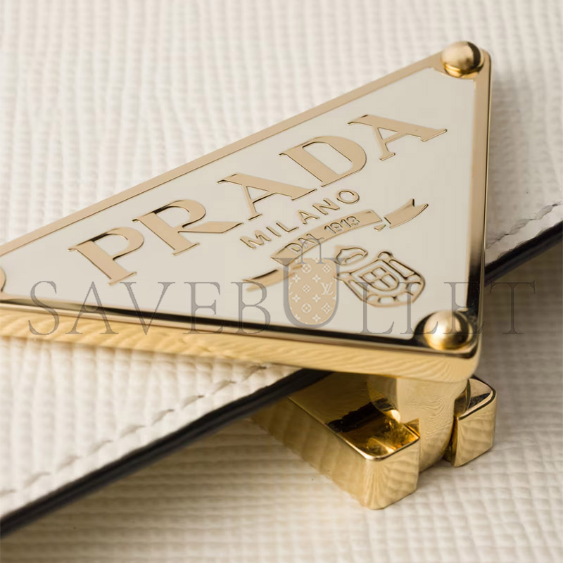 Pra*a saffiano leather flap shoulder bag 1bd320 (22*15*6cm)